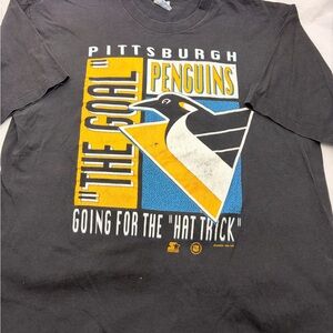 1992 STARTER Pittsburgh Penguins T Shirt XL
